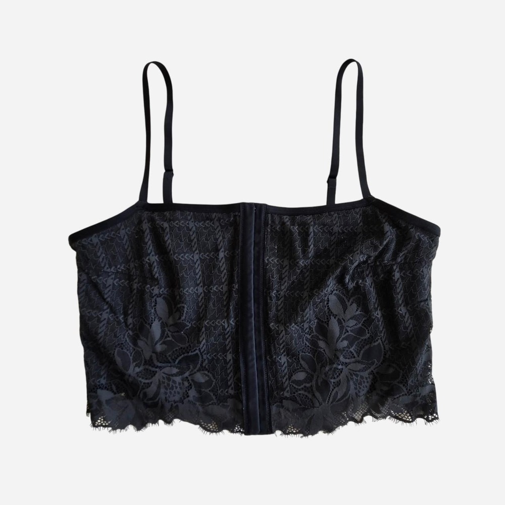 Aerie black lace corset bralette